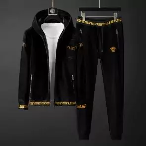 versace jogging homme jeans couture hoodie double faced velvet black v2022